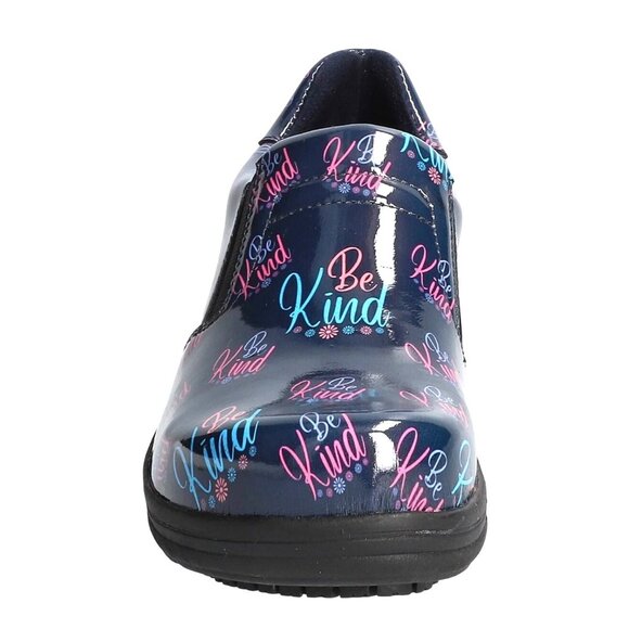 Easy Works By Easy Street Slip-Resistant "Be Kind" Clogs Shoes Navy & Pink 6W - Picture 2 of 14